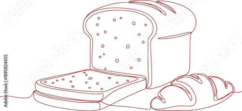 Simple illustration of toaster with sliced bread