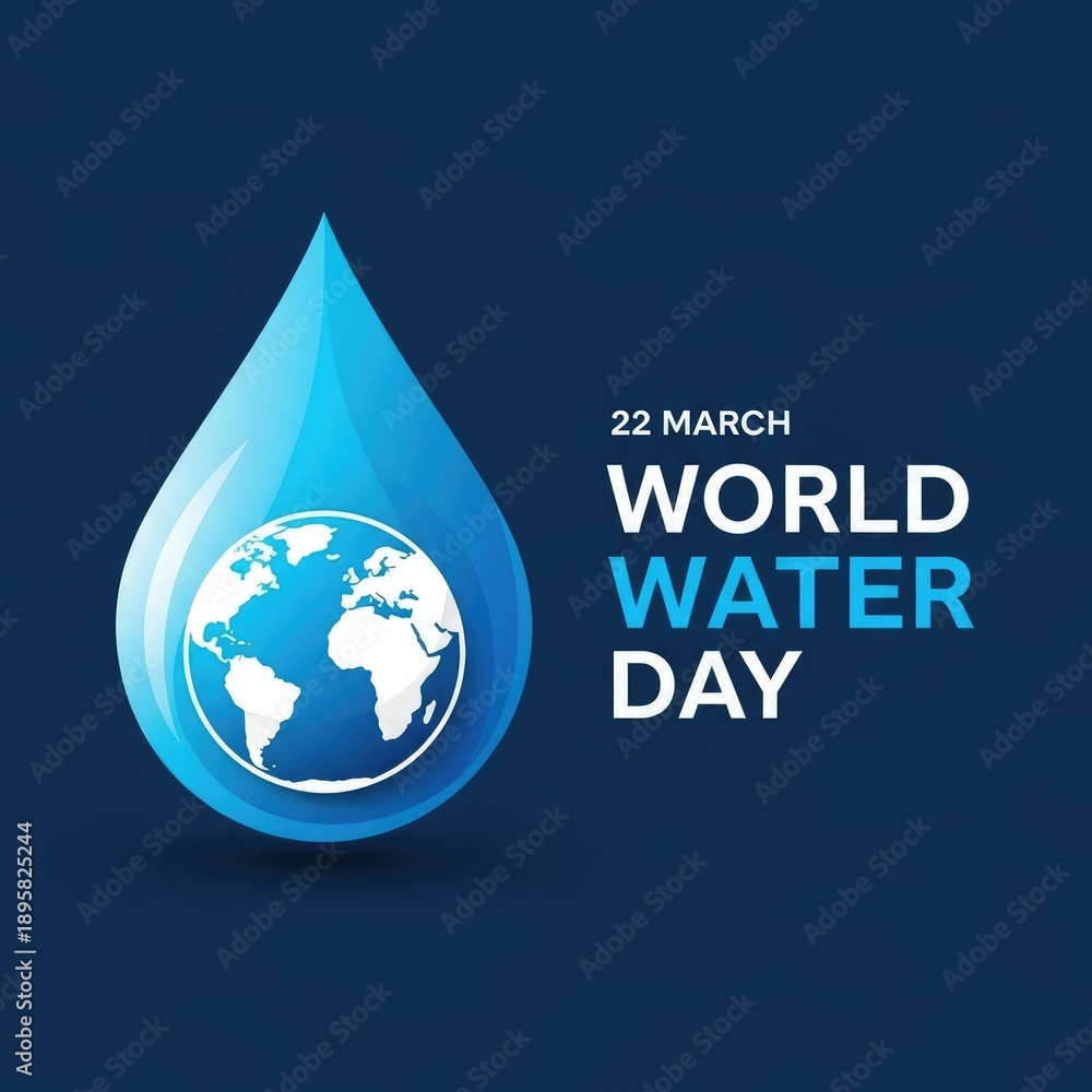 Obraz premium World water day march 22 conserving earth's liquid asset for a sustainable future