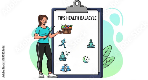 Woman holding healthy food basket isolated on transparent background.