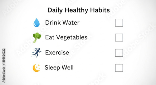 Daily Healthy Habits Checklist Design.