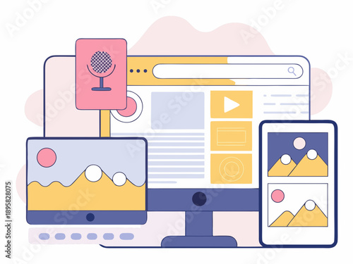 Digital content creation podcasting streaming and online media platforms