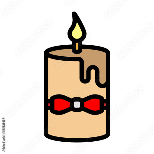 Love Candle Vector Filled Icon Design