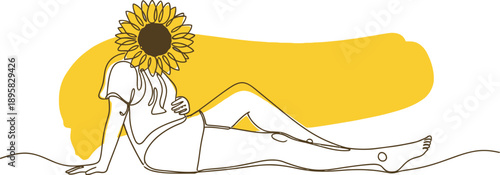 Woman with Sunflower Head