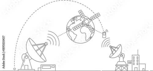Satellite communication system with earth station and receiver