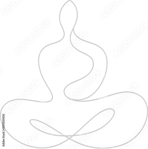 Meditation line art on white background