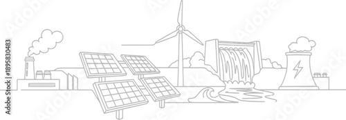 Renewable energy sources illustration