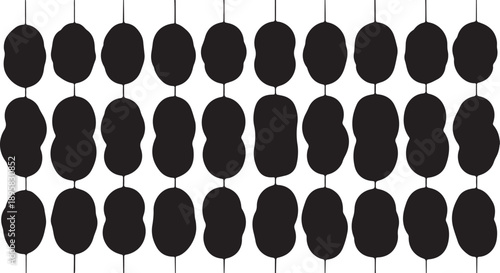 Black Silhouettes of People Hanging from the Ceiling