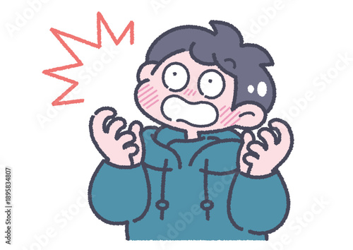 男の子と気持ちのイラスト　驚き