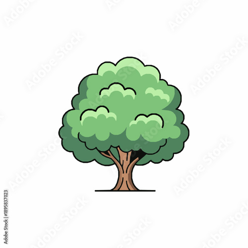 Flat modern tree vector illustration isolated on white background for design use