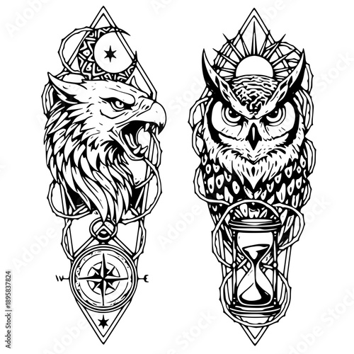 Spooky grim reaper with multiple skulls in dark fantasy art