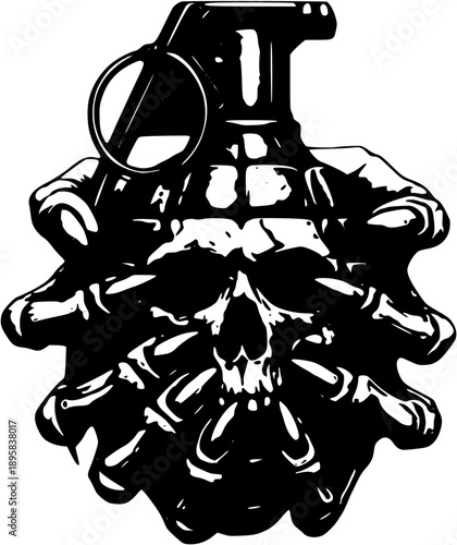 Grim reapers standing with scythes in contrasting white and black