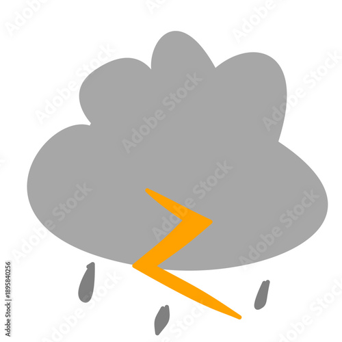 Rain Cloud Weather Icon Illustration