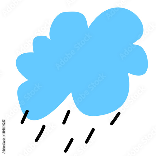 Flat Rain Cloud Icon Illustration