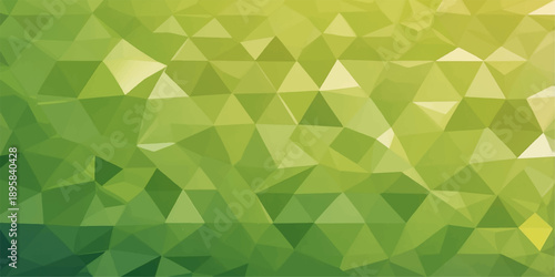 Abstract green geometric triangle pattern background with light blue accents for modern design and wallpaper