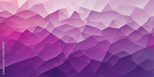Geometric mosaic wallpaper featuring an abstract pink and purple triangle pattern with violet diamond shapes and a light vector polygon design for a creative art backdrop template