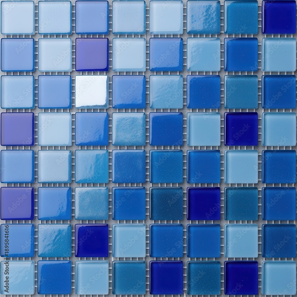 Obraz premium Blue Mosaic Tile Pattern - A Textured Background for Design.