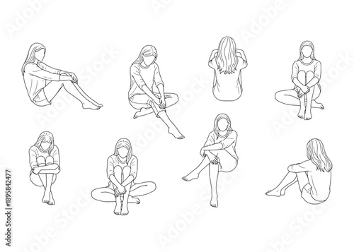 CAD People Vector Set – Minimal Line Human Figures for Architecture, Urban Layouts, and Office Design