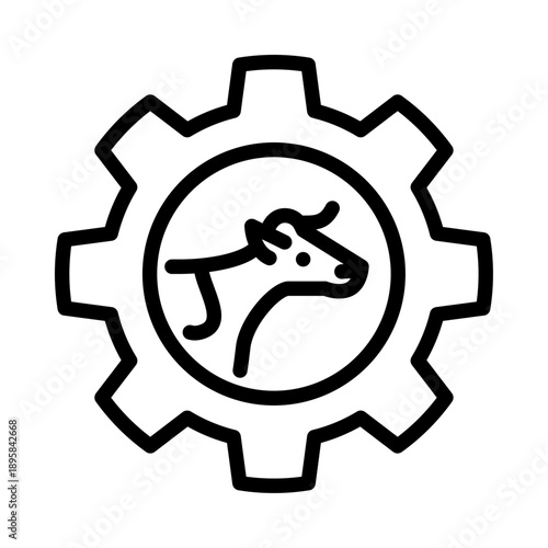 livestock farming outline icon. livestock management line illustration.