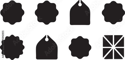 set of blank tag and tag icons