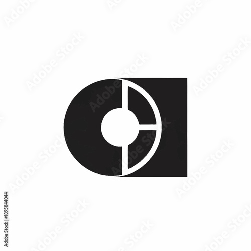 Black and White CD Disk Logo Design.