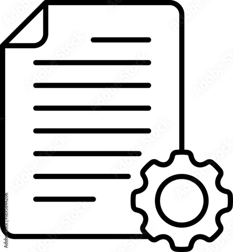 Black document management icon - outline