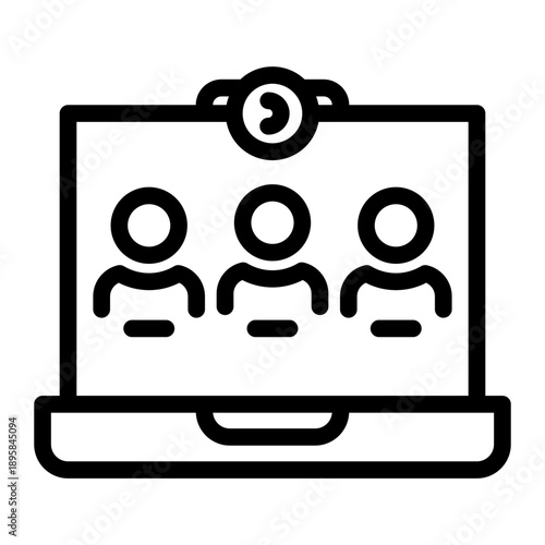 Online meeting participants line icon

