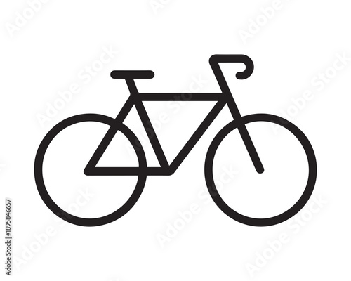 Bicycle icon in minimal silhouette style
