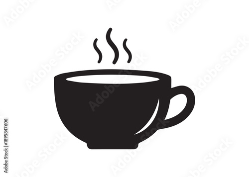 Coffee Cup Icon, Editable Solid Vector Illustration