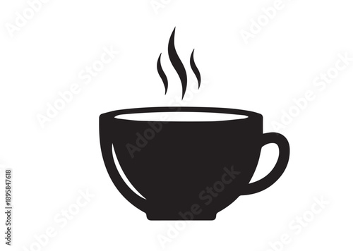 Coffee Cup Icon, Editable Solid Vector Illustration