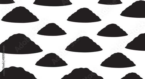 Seamless Pattern of Black Mounds on White Background Texture
