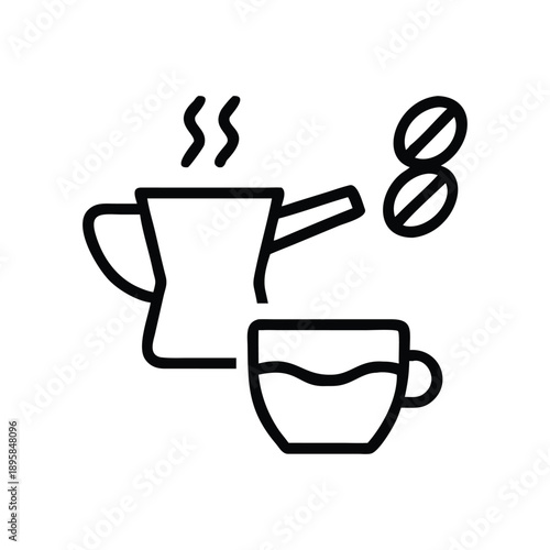 Professional Coffee Culture Icon Set Featuring Espresso Cup Moka Pot

3. Professional Description (English)