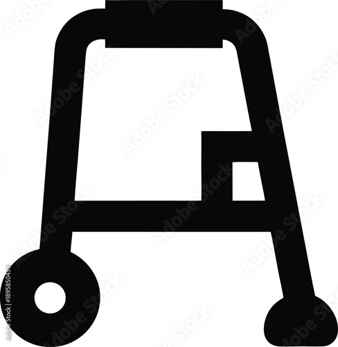 walker frame mobility silhouette vector illustration on transparent background
