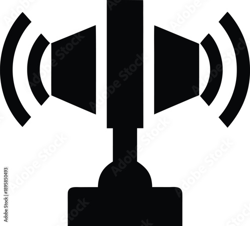 volume speaker low silhouette vector illustration on transparent background
