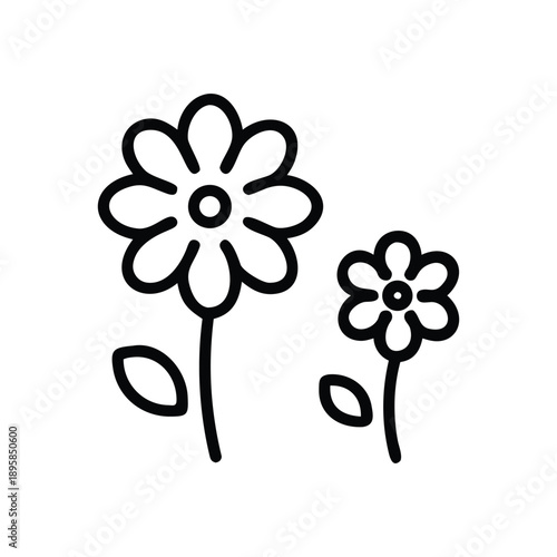 Professional Botanical Icon Set Featuring Flat Colorful Nature Flower Symbols