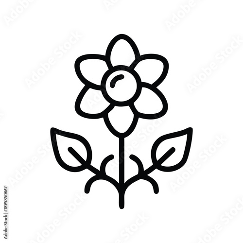 Professional Botanical Icon Set Featuring Flat Colorful Nature Flower Symbols