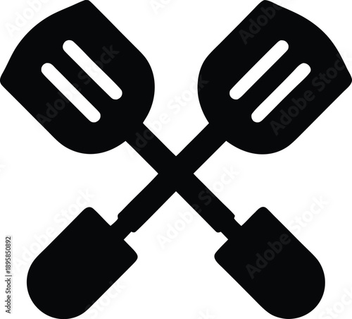 spatula flexible edge silhouette vector illustration on transparent background