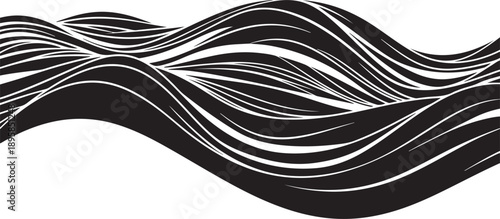 Black and white wavy lines abstract background illustration design
