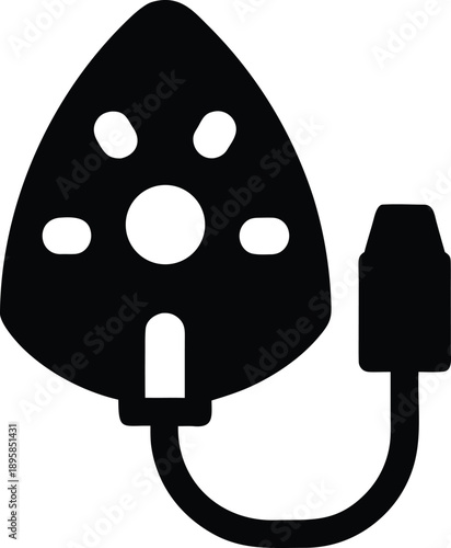 nebulizer mask child silhouette vector illustration on transparent background