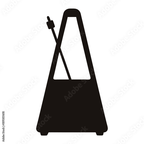 Monochrome illustration of a metronome, a tool for musicians to keep tempo