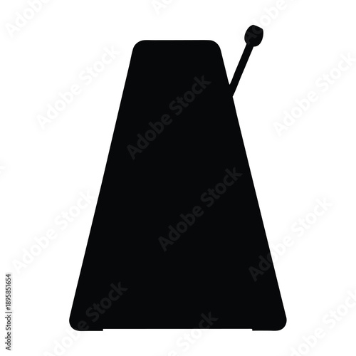 Stylized Metronome Silhouette, Depicting Tempo and Musical Time in Monochromatic Format
