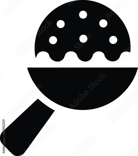 ice cream scoop round silhouette vector illustration on transparent background