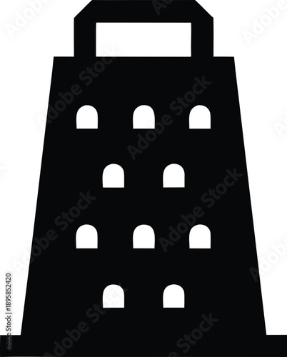 grater box four sides silhouette vector illustration on transparent background