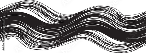 Black and white wavy lines on a clean background