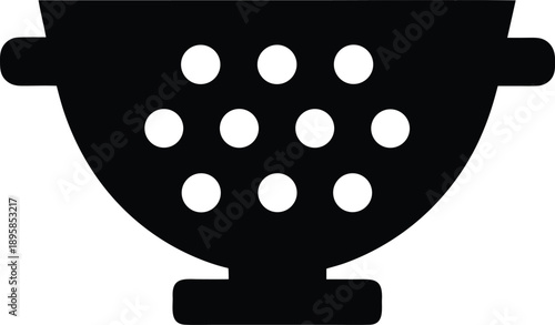 colander with holes silhouette vector illustration on transparent background