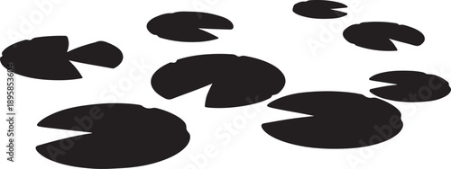 Black Silhouettes of Irregular Shapes on White Background Illustration