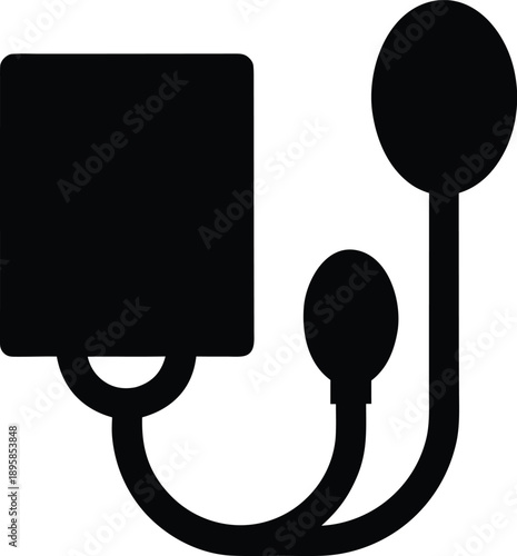 blood pressure cuff arm silhouette vector illustration on transparent background