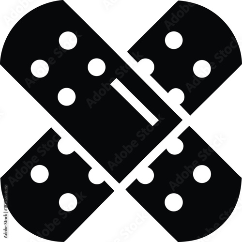 bandage roll with adhesive strip silhouette vector illustration on transparent background