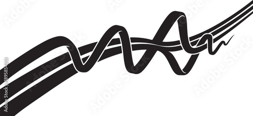 Black and white abstract line art design element graphic