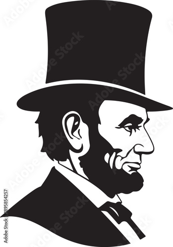 Abraham Lincoln Silhouette in Vector