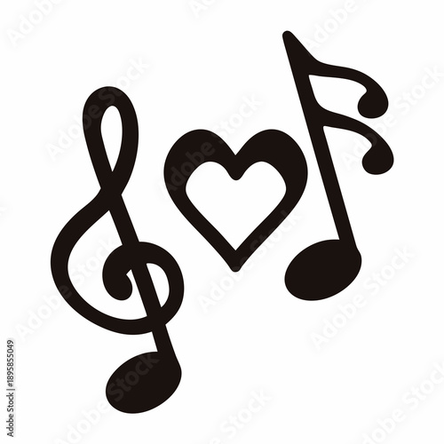 Musical love notes for a happy melody and a heart full of song